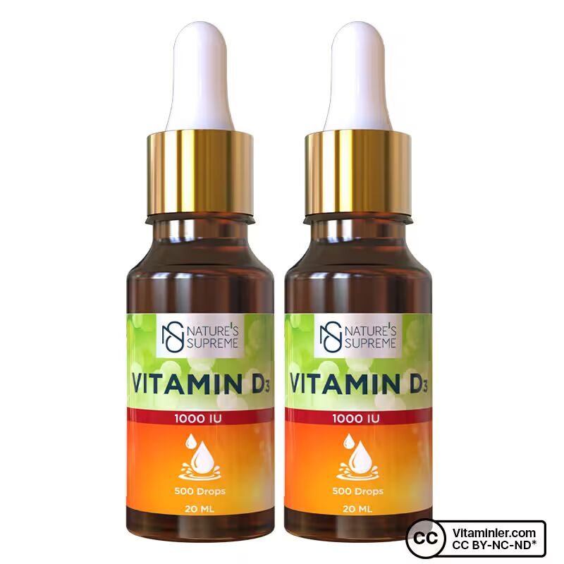 Nature's Supreme Vitamin D3 1000 IU 20 mL Damla 2 Adet