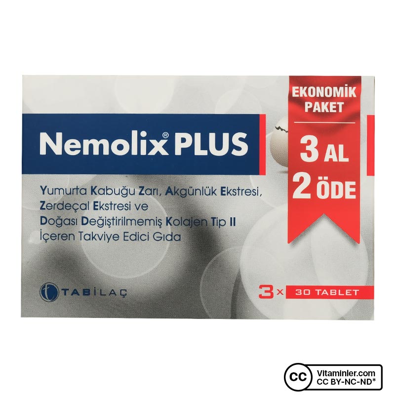 Nemolix Plus Yumurta Kabuğu Zarı 3 x 30 Tablet