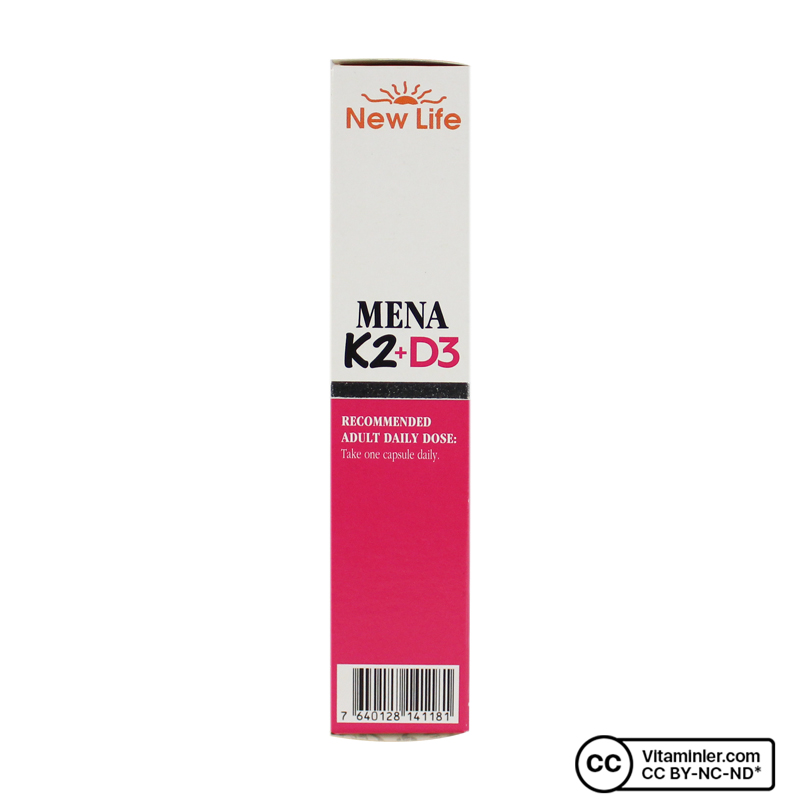 New Life Mena Vitamin K2 + D3 30 Kapsül