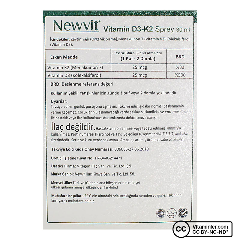 Newvit Vitamin D3 K2 30 mL