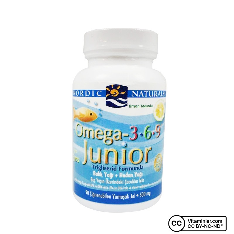 Nordic Naturals Omega 369 Junior Balık Yağı + Hodan Yağı 500 MG