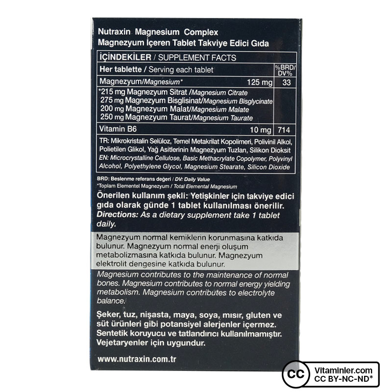 Nutraxin Magnesium Complex 60 Tablet + Vitamin Max C + D + Çinko Seti