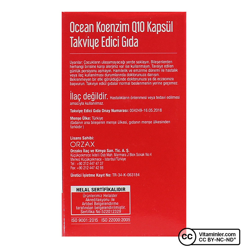 Ocean Koenzim Q10 30 + 30 Kapsül 2 Adet