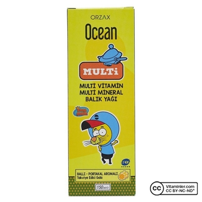 Ocean Multi Vitamin Ve Balik Yagi Kral Sakir 150 Ml Vitaminler