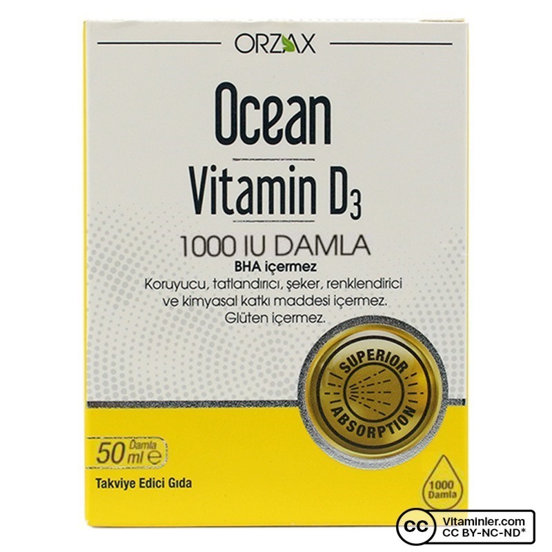 Ocean Vitamin D3 1000 IU Damla 50 Ml D Vitaminleri