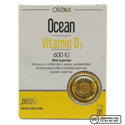 Ocean Vitamin D3 600 Iu 20 Ml Ocean D Vitaminleri