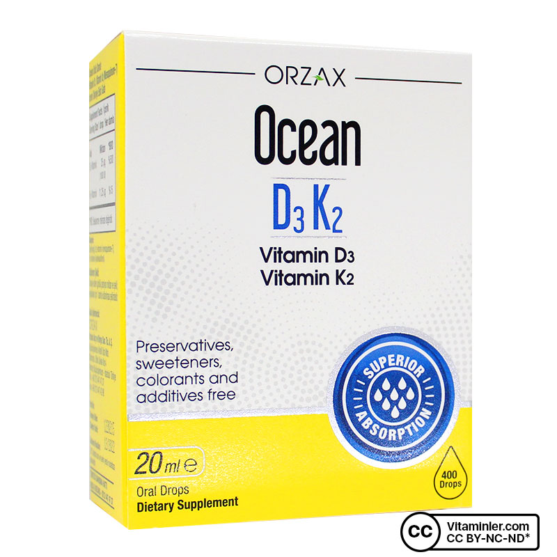 Ocean Vitamin D3 K2 Damla 20 Ml D Vitaminleri