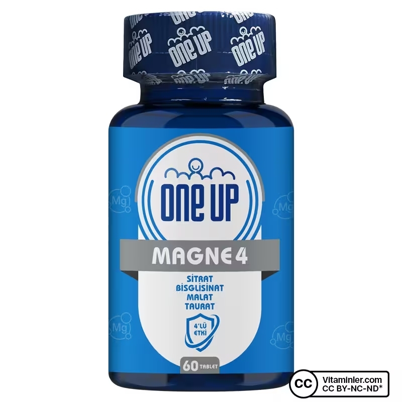 One Up 4'lü Magnezyum Kompleks 60 Tablet x 2 Adet (Sitrat, Bisglisinat, Malat, Taurat)