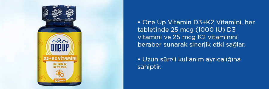 One Up D3 + K2 Vitamini 120 Tablet