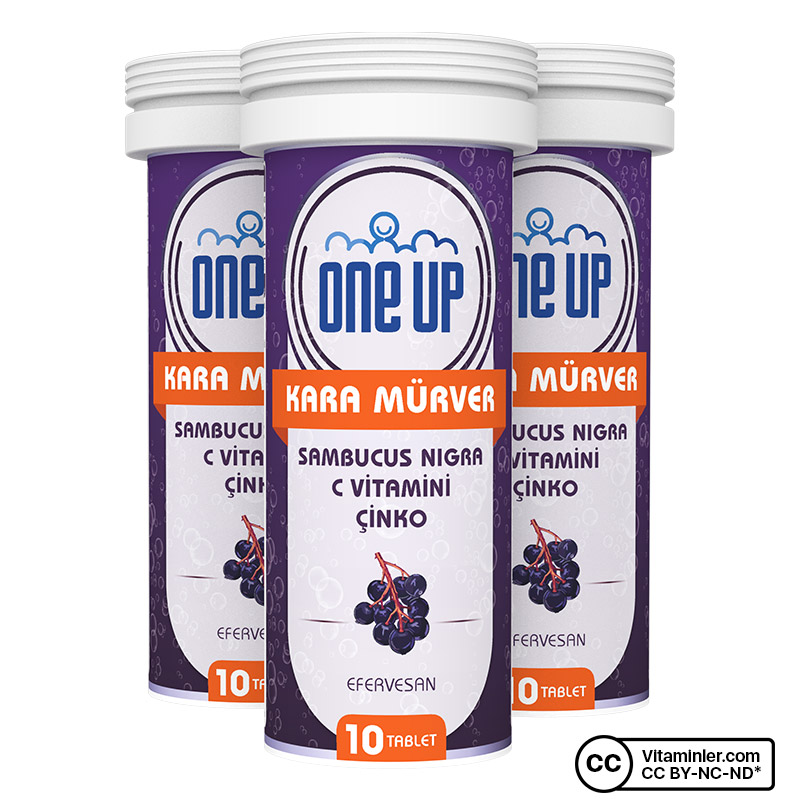One Up Kara Mürver + C Vitamini + Çinko 10 Efervesan Tablet 6'lı Kutu