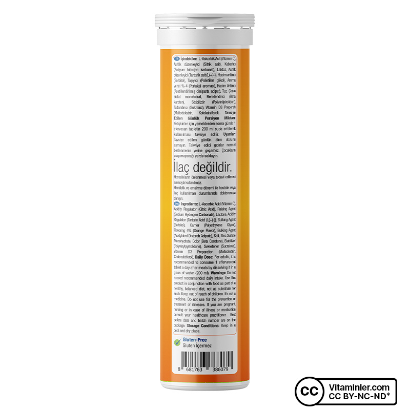 One Up Üçlü Etki C Vitamini + Çinko + D Vitamini 15 Efervesan Tablet