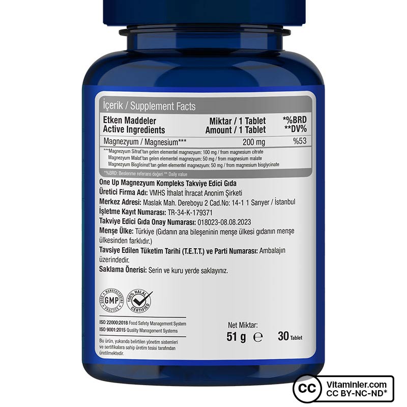 One Up Magnezyum Kompleks 60 Tablet + Sambucus Nigra 20 Efervesan Tablet