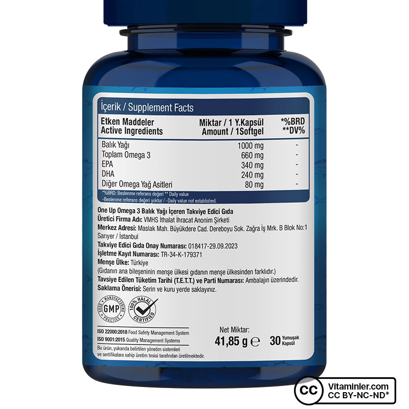 One Up Omega 3 1000 Mg 30 Kapsül + Sambucus Nigra 20 Efervesan Tablet