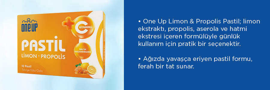 One Up Pastil Propolis + Limon 12 Pastil 3 Adet