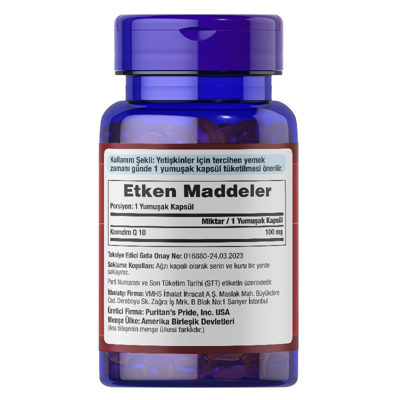 Puritan's Pride Coenzym Q-10 100 Mg 30 Kapsül x 2 Adet