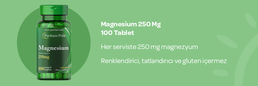 Puritan's Pride Magnezyum 250 Mg 100 Tablet