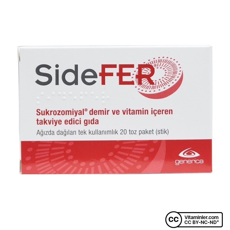 SideFER Sukrozomiyal Demir ve Vitamin 20 Saşe