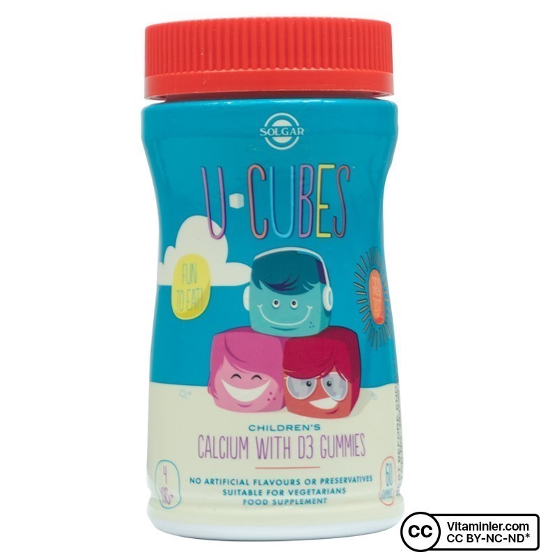 Solgar U-Cubes Calcium With Vitamin D3 Çocuklar İçin 60 Gummies