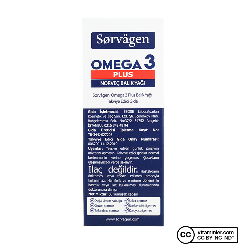 Sorvagen Omega 3 Plus 1200 Mg Balık Yağı 60 Kapsül