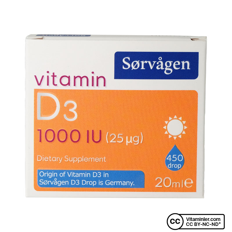Sorvagen Vitamin D3 1000 IU 20 mL Damla