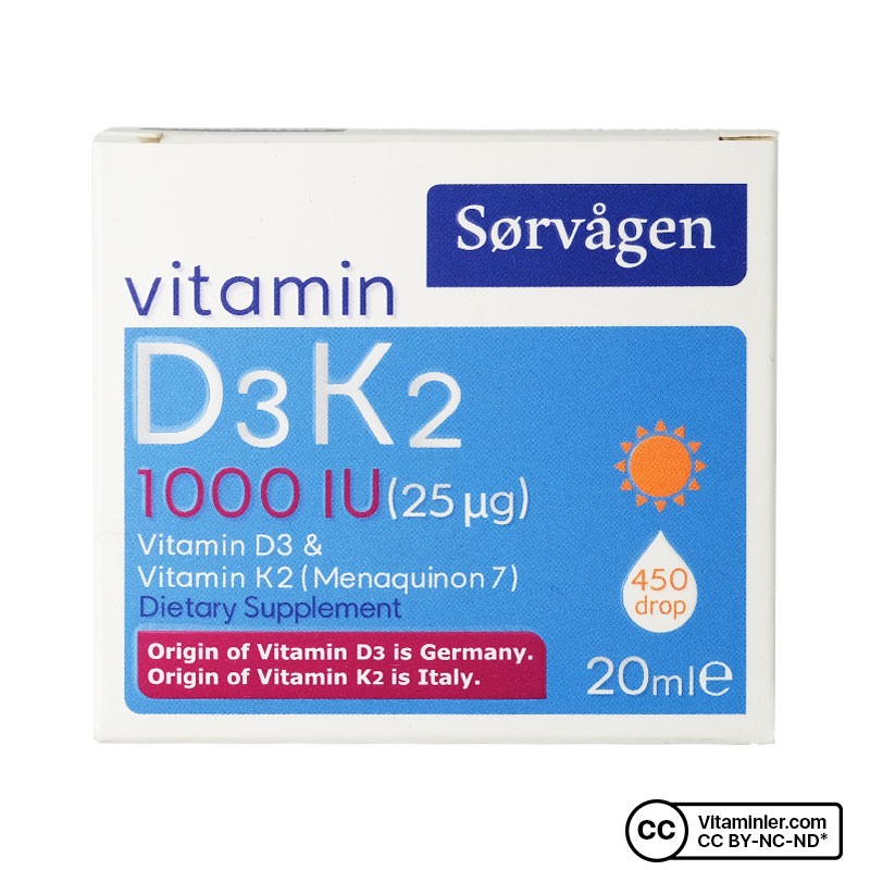 Sorvagen Vitamin D3K2 20 mL Damla