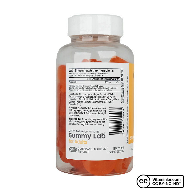 Suda Gummy Lab Vitamin C 60 Çiğnenebilir Form