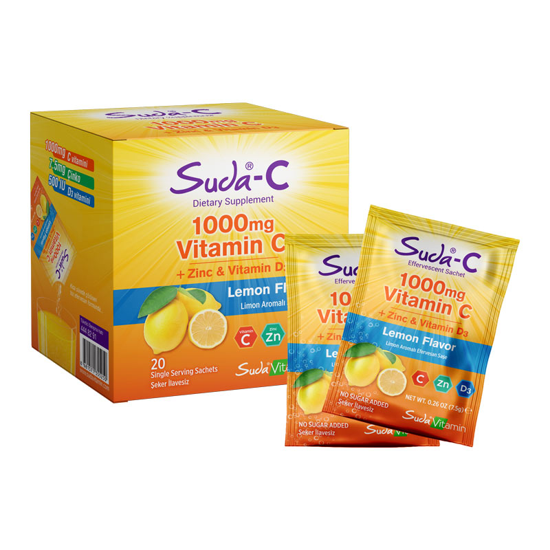 Suda Vitamin 1000 Mg Vitamin C + Çinko & D3 20 Saşe