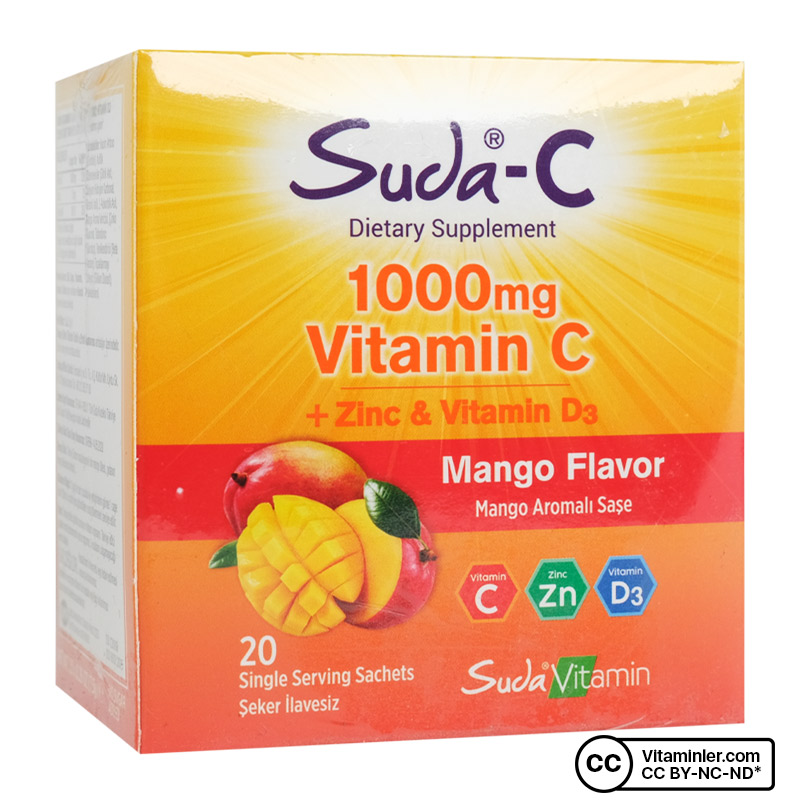 Suda Vitamin 1000 Mg Vitamin C + Çinko & D3 20 Saşe