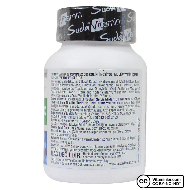 Suda Vitamin B 50 Complex 60 Kapsül
