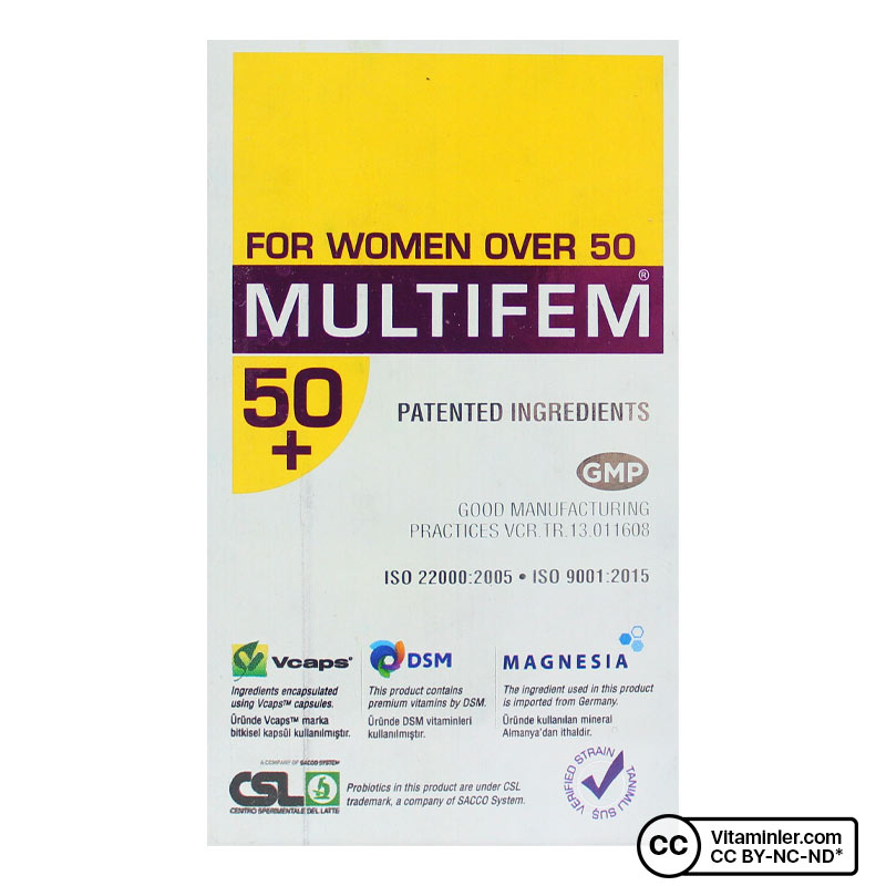 Suda Vitamin Multifem 50+ Multivitamin 50 Kapsül