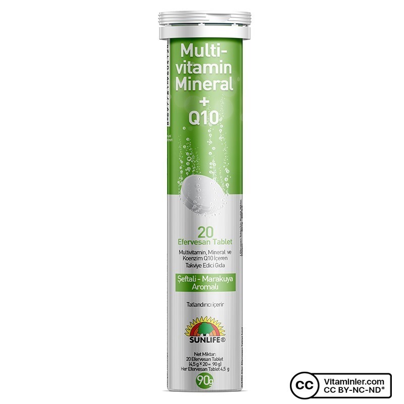 Sunlife Multivitamin & Mineral + Q10 Efervesan 20 Tablet Vitaminler