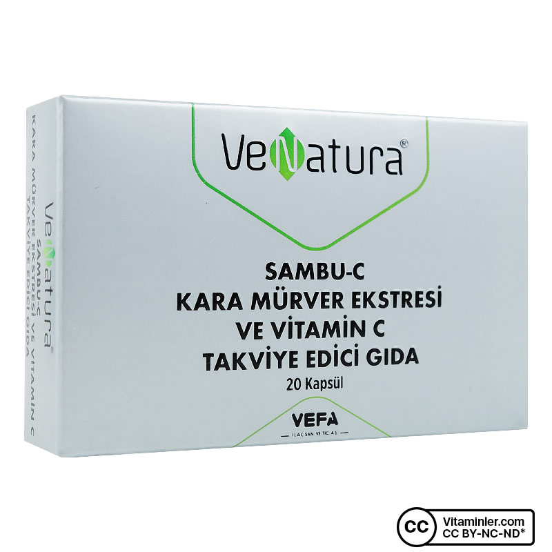 Venatura Sambu-C Kara Mürver Ekstresi ve C Vitamini 20 Kapsül