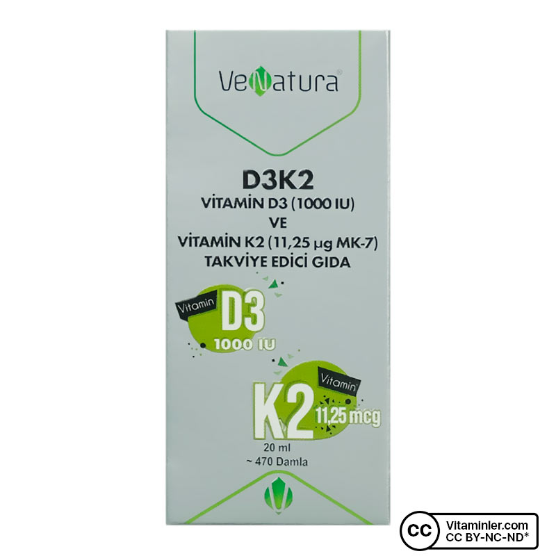 Venatura Vitamin D3 K2 ( 11,25 Mcg MK-7) Damla 20 mL
