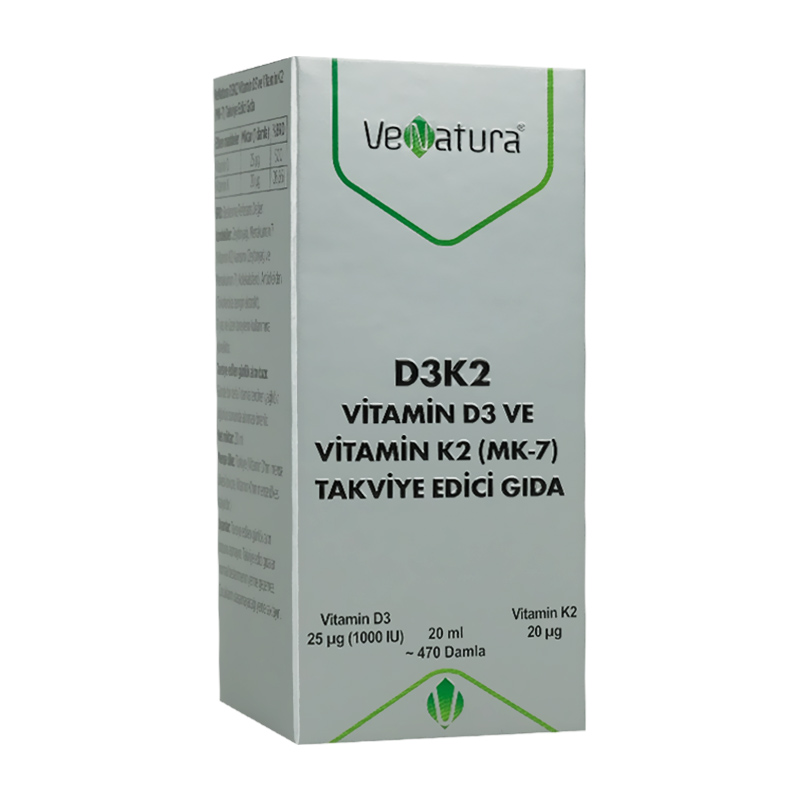 Venatura Vitamin D3 K2 (Menakuinon 7) Damla 20 mL