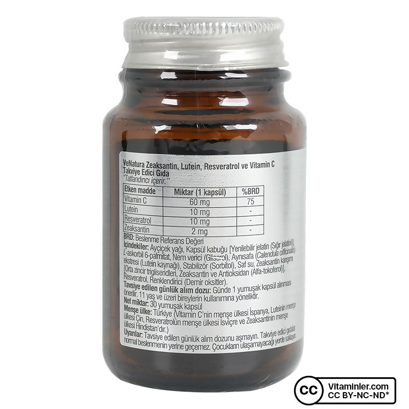 Venatura Zeastaksantin Lutein Resveratrol Vitamin C 30 Kapsül
