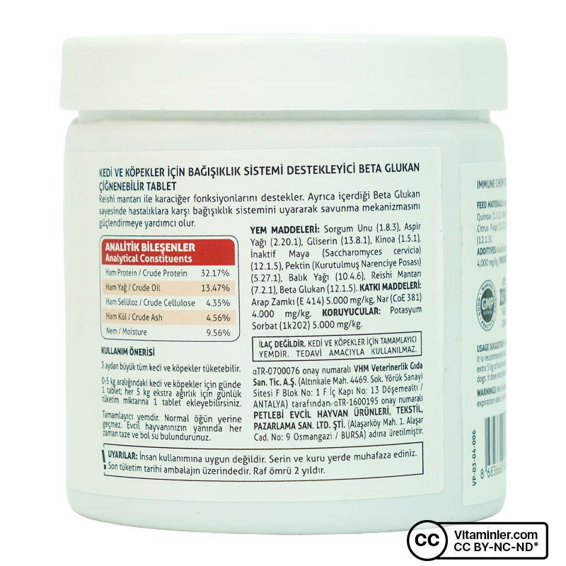 Vet's Plus Immune For Cats and Dogs 60 Çiğnenebilir Form