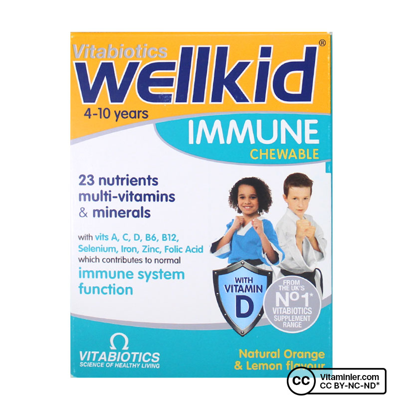 Vitabiotics Wellkid Immune 30 Çiğnenebilir Form
