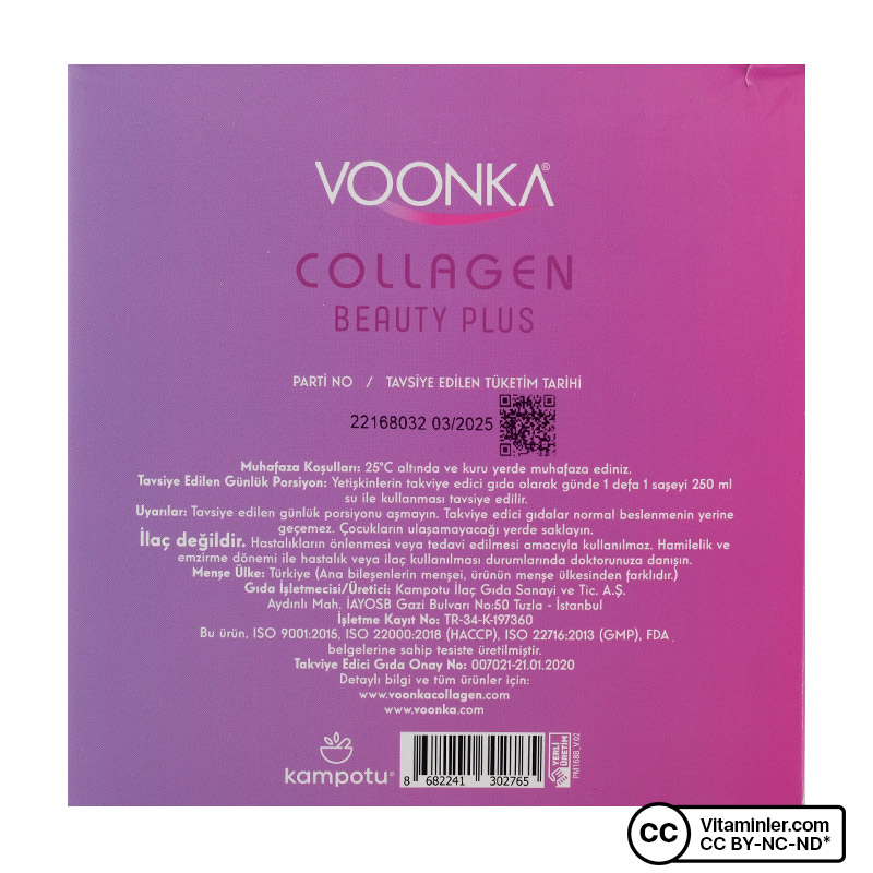 Voonka Collagen Beauty Plus 60 Saşe