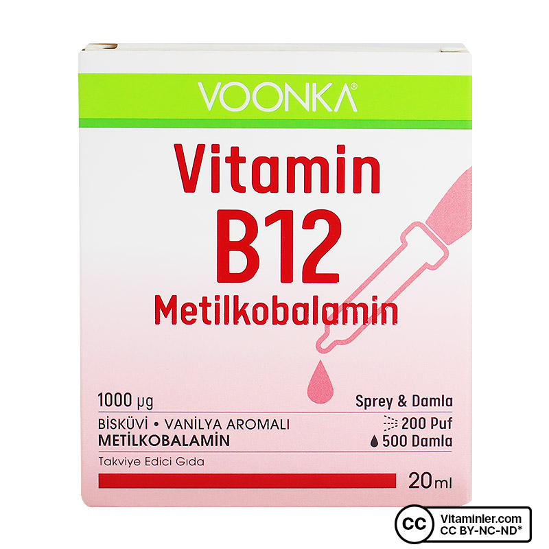 Voonka Vitamin B12 Metilkobalamin 20 mL Sprey & Damla
