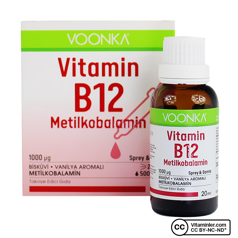 Voonka Vitamin B12 Metilkobalamin 20 mL Sprey & Damla