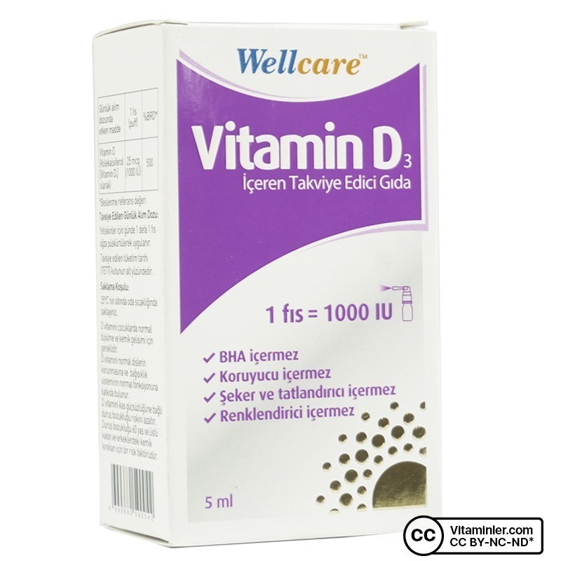 Wellcare Vitamin D3 1000 IU 5 mL Sprey