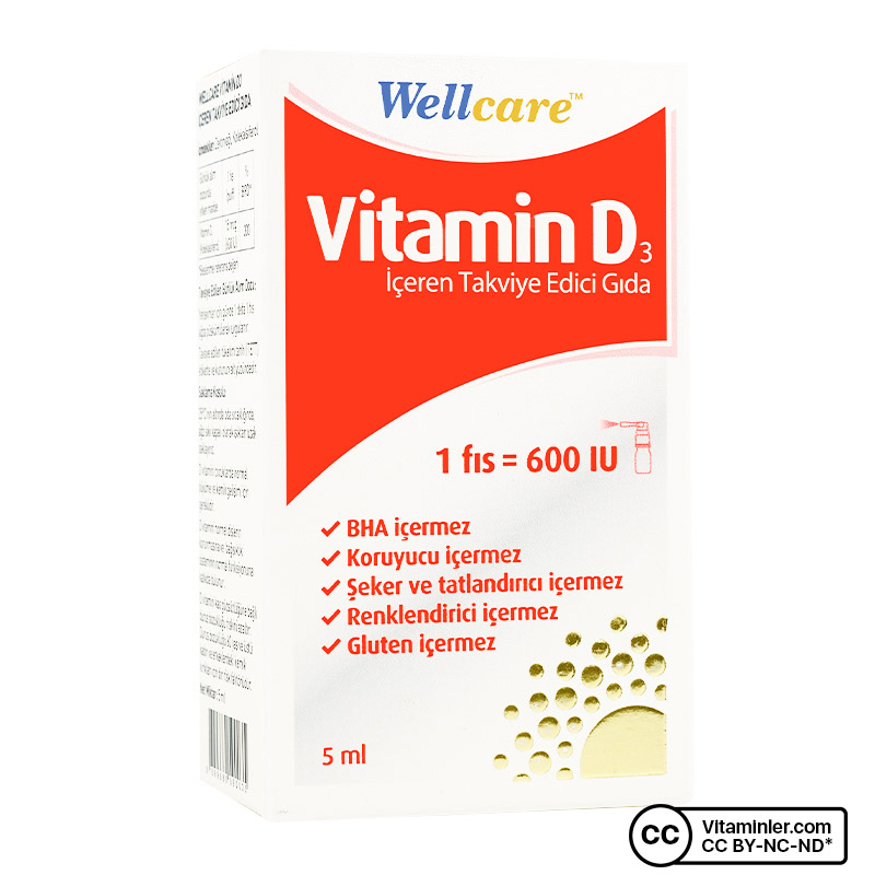 Wellcare Vitamin D3 600 IU 5 mL Sprey