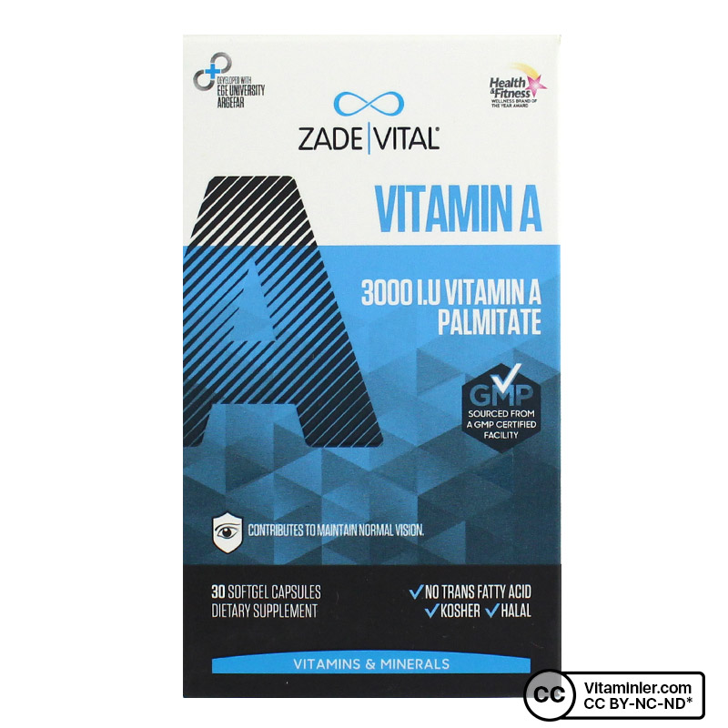 Zade Vital A Vitamini 3000 IU 30 Kapsül