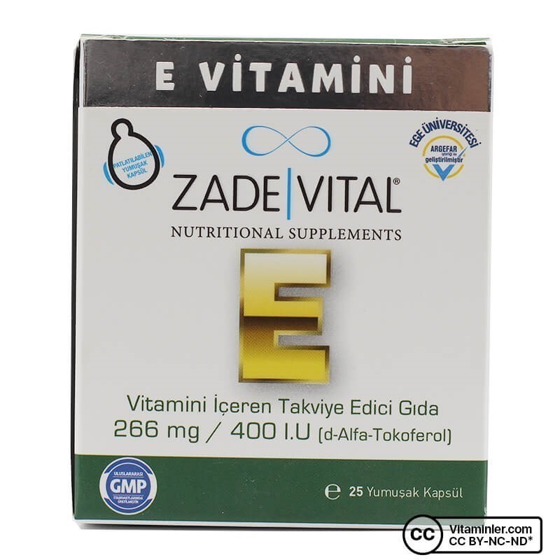 Zade Vital E Vitamini 266 Mg 25 Patlatılabilen Kapsül