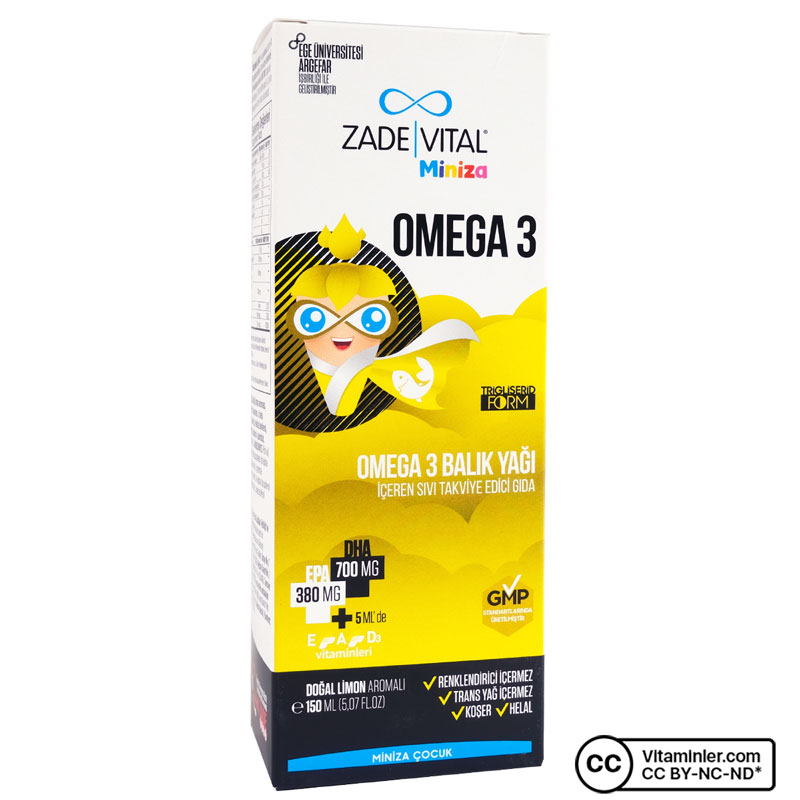 Zade Vital Miniza Omega 3 Balık Yağı 150 mL