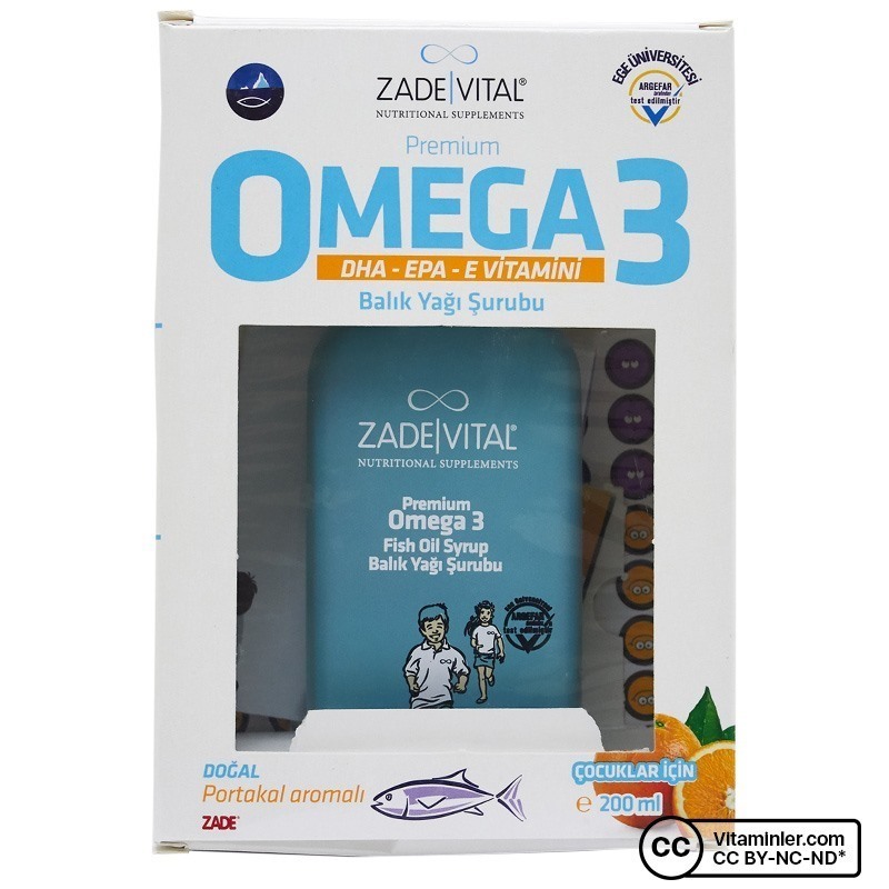 Zade Vital Omega 3 Balık Yağı Şurubu Çocuklar İçin 200 ML