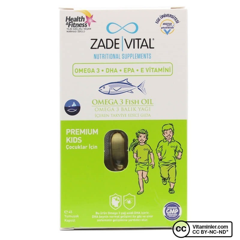 Zade Vital Omega 3 Çocuklar için 45 Kapsül Vitaminler