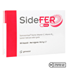 SideFER Sukrozomiyal Demir, C Vitamini ve B12 Vitamini 30 Kapsül