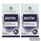 NaturalNest Biotin 5000 Mcg 30 Kapsül 2 Adet