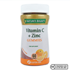 Nature's Bounty Vitamin C + Zinc Gummies 60 Çiğnenebilir Form Portakal